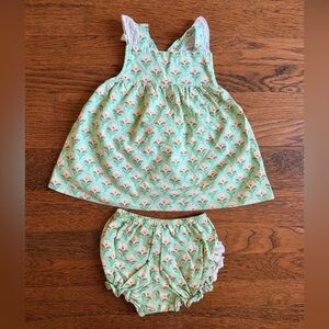 Hannah Kate Spring Green Bloomers Set 12m
